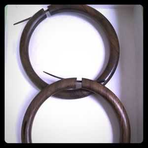 Custom Made Wooden Hoop Earrings